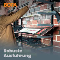 Bora Portamate PBR-006B Zidni metalni nosač za drvnu građu, 6 razina, crni, za unutarnju i vanjsku upotrebu, zidni organizator drva 4