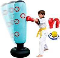 BORDEAG 160 cm Gyermek Boxzsák Kesztyűvel és Pumpával, Álló Ütőzsák Karate Taekwondo Kezdőknek 1