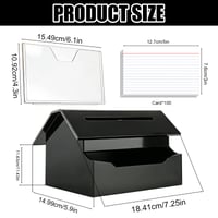 BORDEAG Zbierková pokladnička 18,5 x 15 x 11,5 cm, Uzamykateľná akrylová hlasovacia urna so 100 kartičkami, pre kancelárie, školy a charitatívne podujatia 2