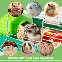 Pat din lemn BORDEAG pentru porcușori de Guineea cu scară și covoraș, 34x22x18 cm, culcuș pentru animale mici, porcușori de Guineea, hamsteri, arici 4