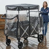 BORDEAG Ochranný kryt proti dažďu na ručný vozík 105x80x50 cm, skladacia pláštenka na záhradný vozík so sivým lemom, na vonkajšie kempovanie 3