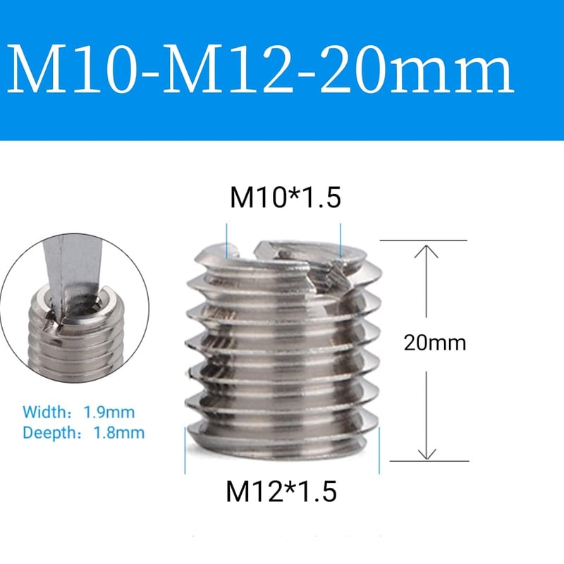 BORDSTRACT Menetes Szűkítőanya M10 M12 Rozsdamentes Acél 10db
