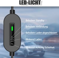 BORENOR Type 2 Schuko 3.7kW hordozható EV töltőkábel 16A 5m 4