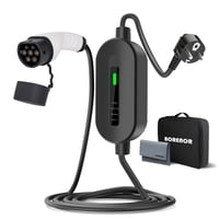 BORENOR Type 2 – Schuko prijenosni kabel za punjenje EV 3,68 kW, 16A, 5 m, crni 2