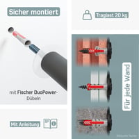 Suport de perete pentru bicicletă din lemn Borgen, 27 cm, negru, capacitate 20 kg, pentru biciclete de șosea, MTB și electrice 6