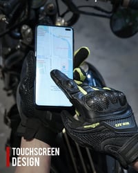 BORLENI Motoros Kesztyű Zöld - Bőr Teljes Ujjas Légáteresztő Bukókesztyű Érintőképernyős Funkcióval, Csuklóvédelemmel, Négy Évszakos Unisex 3