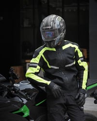 BORLENI Nyári Motoros Dzseki Férfiaknak L-es méret- Légáteresztő Védőpáncéllal, Fényvisszaverő Elemekkel 6