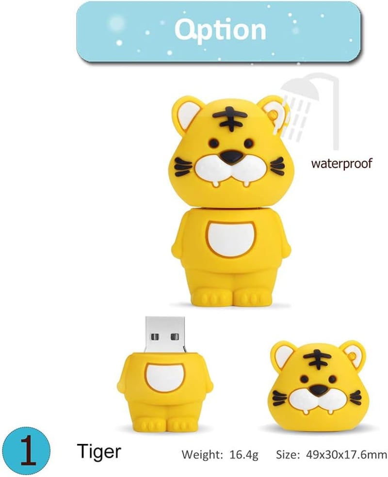 BORLTER CLAMP 16GB USB Pendrive 5 db Aranyos Állat Minta Ajándék Diákoknak - 16GB*5 Pattern-B