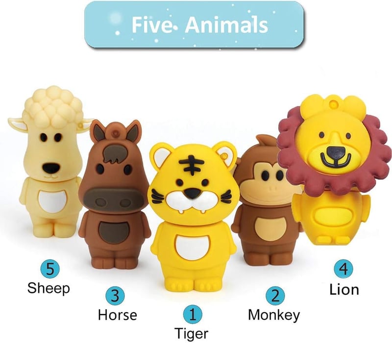 BORLTER CLAMP 16GB USB Pendrive 5 db Aranyos Állat Minta Ajándék Diákoknak - 16GB*5 Pattern-B