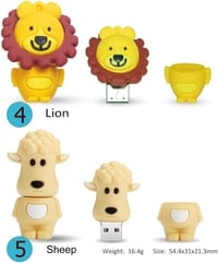 BORLTER CLAMP 16GB USB Pendrive 5 db Aranyos Állat Minta Ajándék Diákoknak - 16GB*5 Pattern-B 5