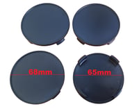 4 ks 68 mm čierne stredové krytky diskov pre priemer otvoru 64,5 – 65 mm 3