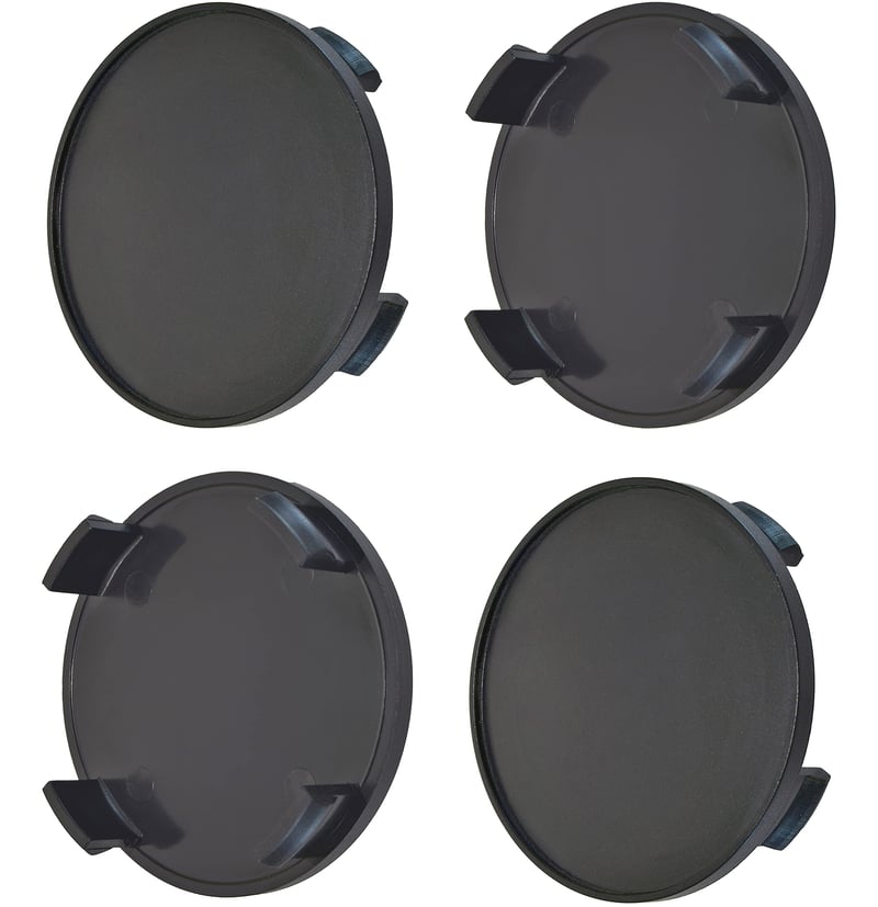 4 ks 68 mm čierne stredové krytky diskov pre priemer otvoru 64,5 – 65 mm