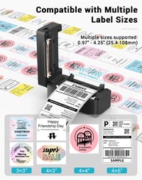 Imprimantă termică de etichete BORN4SHIP 4x6 cu conectivitate USB, imprimantă pentru etichete de expediere, compatibilă cu DHL, Amazon, Etsy și UPS, pentru sisteme Windows, Mac OS și Linux 5