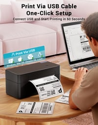 Imprimantă termică de etichete BORN4SHIP 4x6 cu conectivitate USB, imprimantă pentru etichete de expediere, compatibilă cu DHL, Amazon, Etsy și UPS, pentru sisteme Windows, Mac OS și Linux 2