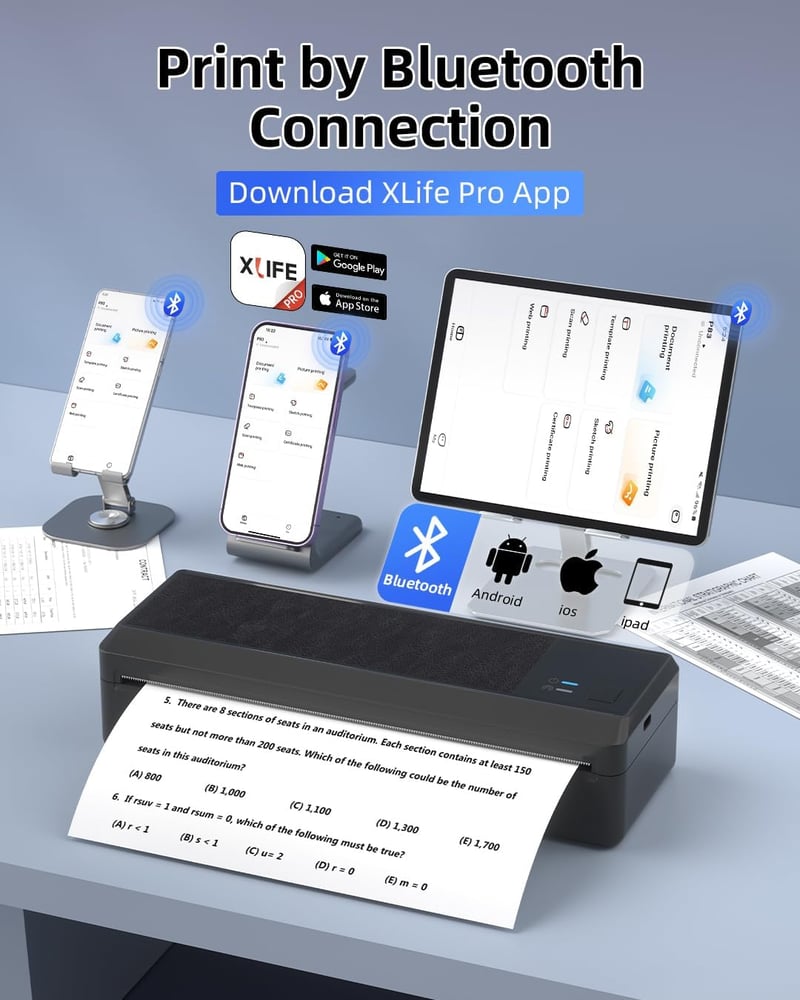 BORN4SHIP P83 A4 hordozható termál nyomtató iOS Android Bluetooth