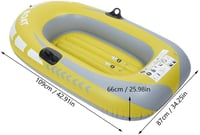 BOROCO sárga PVC gumicsónak 1 személyes, felfújható evezős csónak 55 kg-ig 4