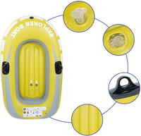BOROCO sárga PVC gumicsónak 1 személyes, felfújható evezős csónak 55 kg-ig 5