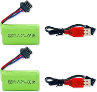 BORSCELLOR 7.4V 500mAh SM-4P lítium-ion akkumulátor távirányított autóhoz, hajóhoz 2db 1