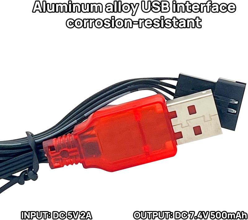 BORSCELLOR 7.4V 500mAh SM-4P lítium-ion akkumulátor távirányított autóhoz, hajóhoz 2db