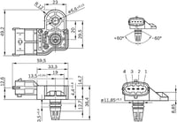 Bosch 0281006076 Senzor tlaka u usisnoj grani, kompatibilan s Chevrolet Aveo, Cruze, Malibu, Orlando, Trax i Opel Adam, senzor tlaka prednabijanja 6