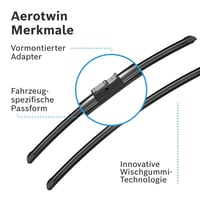 Set prednjih brisača Bosch Aerotwin A 938 S - 2 metlice, 600 mm + 600 mm, s predmontiranim adapterom 5