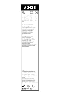 Bosch AeroTwin A242S 3397014242 ablaktörlő lapát készlet - 2 db (24" és 22") - Mercedes Top Lock rögzítés 4