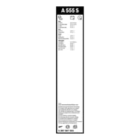 Set metlica brisača Bosch Aerotwin A555S 600mm/400mm crne boje za vjetrobransko staklo Audi A1, Seat, Škoda, Volkswagen, Peugeot 308, Opel Astra L, DS 4 II 2