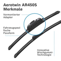 Set ștergătoare auto plate Bosch Aerotwin AR450S Retrofit - 450 mm / 450 mm, 1 pereche ștergătoare față 6