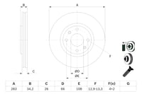Bosch BD876 Első Féktárcsa 282,6 mm - 2 db készlet személyautóhoz 2