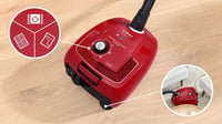Vreckový vysávač Bosch BGB38RD2 Serie 4 s hygienickým filtrom PureAir, 600 W, 4 l, červený 5