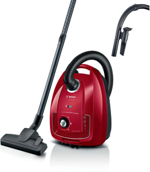 Bosch BGB38RD2 Serie 4 usisavač s vrećicom s PureAir higijenskim filtrom, 600 W, spremnik za prašinu od 4 litre, crveni, rabljeno