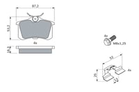 Bosch BP617 garnitura kočionih pločica - stražnja osovina - ECE-R90 - crna - 4 kom. 2