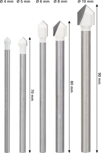 Súprava vrtákov do obkladačiek Bosch CYL-9 Soft Ceramic, 5-dielna – Ø 4, 5, 6, 8, 10 mm – Na mäkké obkladačky a sklo, Professional 3