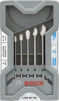 Súprava vrtákov do obkladačiek Bosch CYL-9 Soft Ceramic, 5-dielna – Ø 4, 5, 6, 8, 10 mm – Na mäkké obkladačky a sklo, Professional 2