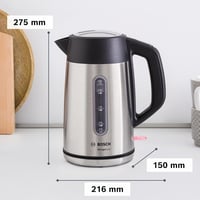 Bosch DesignLine TWK4P440 vezeték nélküli vízforraló 1,7L rozsdamentes acél 5