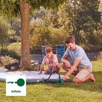 Pompă de aer electrică Bosch EasyInflate 18V-500 pentru saltele gonflabile - Umflare și dezumflare, cu acumulator de 2,0 Ah, sistem 18V 5