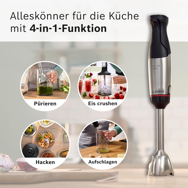 Bosch ErgoMaster Series 6 Kézi Turmixgép 1000W Rozsdamentes Acél Pengékkel