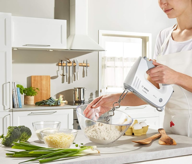 Bosch ErgoMixx MFQ36400 kézi mixer 450W, 5 fokozat + turbo, rozsdamentes acél