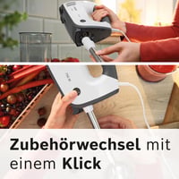 Bosch ErgoMixx MFQ37470 Hand Mixer, with Purée Stick, Mixing Cup, Stainless Steel Stirrer, Dough Hook, Dishwasher Safe, 5 Levels Plus Turbo Button, White/Grey, 750 W 8