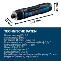 Șurubelniță cu acumulator Bosch GO 3 cu set de 8 biți, suport pentru biți, cablu USB-C și mini-valiză 4
