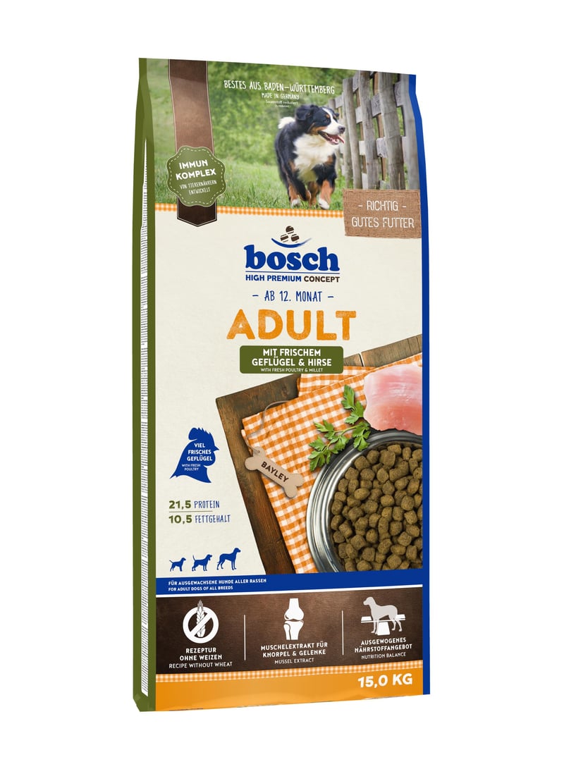 Bosch HPC Adult suha hrana za pse sa svježom peradi i prosom – za odrasle pse svih pasmina – 15 kg