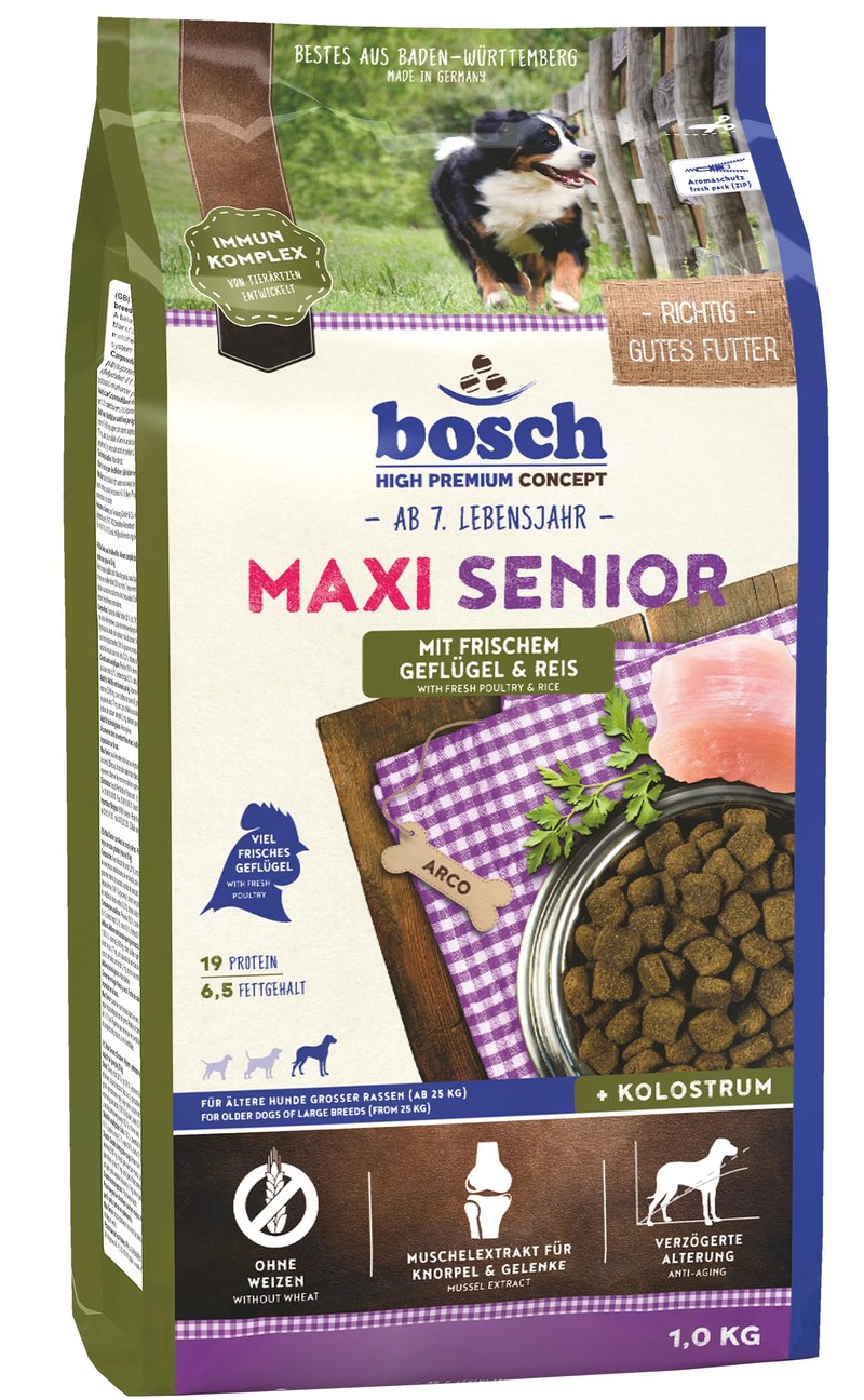 bosch HPC Maxi Senior suha hrana za pse s peradi i rižom za starije pse velikih pasmina (preko 25 kg) – 12,5 kg