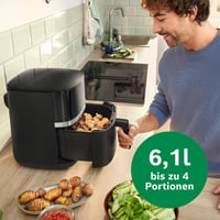 Friteuză cu aer cald Bosch MAF462B0 Seria 4 XL, 6,1 L, Negru, 7 Programe, Ecran tactil, Funcții de decongelare și menținere la cald, gătire cu 60% mai rapidă 4