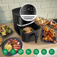 Friteuză cu aer cald Bosch MAF462B0 Seria 4 XL, 6,1 L, Negru, 7 Programe, Ecran tactil, Funcții de decongelare și menținere la cald, gătire cu 60% mai rapidă 9