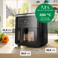 Friteuză cu aer cald Bosch MAF671B0 Seria 6 XXL 7,2 L, 7 programe presetate, fereastră iluminată, gătire cu 65% mai rapidă, negru 2