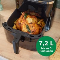 Friteuză cu aer cald Bosch MAF671B0 Seria 6 XXL 7,2 L, 7 programe presetate, fereastră iluminată, gătire cu 65% mai rapidă, negru 4