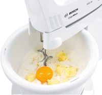 Bosch MFQ36460 Hand Mixer, Mixing Bowl Plus Stand/Holder, 2 Whisks, 2 Stainless Steel Dough Hooks, 450 W, White 2
