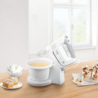 Bosch MFQ36460 Hand Mixer, Mixing Bowl Plus Stand/Holder, 2 Whisks, 2 Stainless Steel Dough Hooks, 450 W, White 5