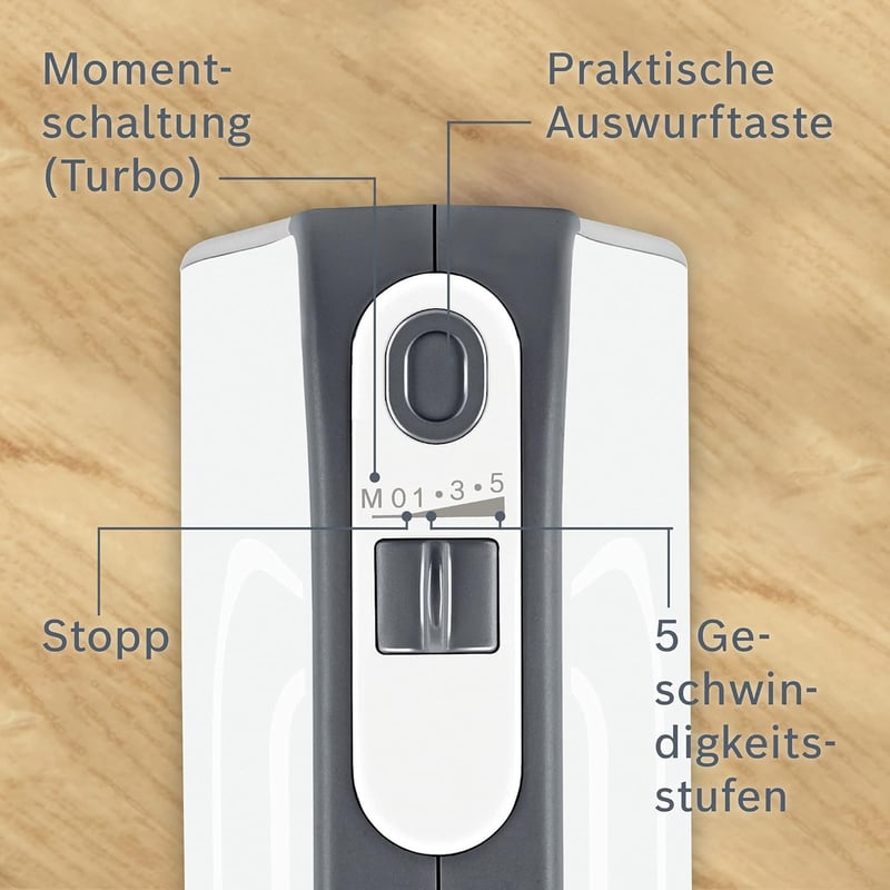 Bosch MFQ4835DE premium hand mixer, plastic, white / chrome