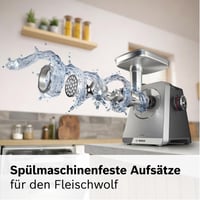 Mlynček na mäso Bosch MultiPower MFWS840M Serie 8, 2500 W, 3 dierované kotúče (3/4,5/8 mm), nehrdzavejúca oceľ, vhodný do umývačky riadu, čierny 3
